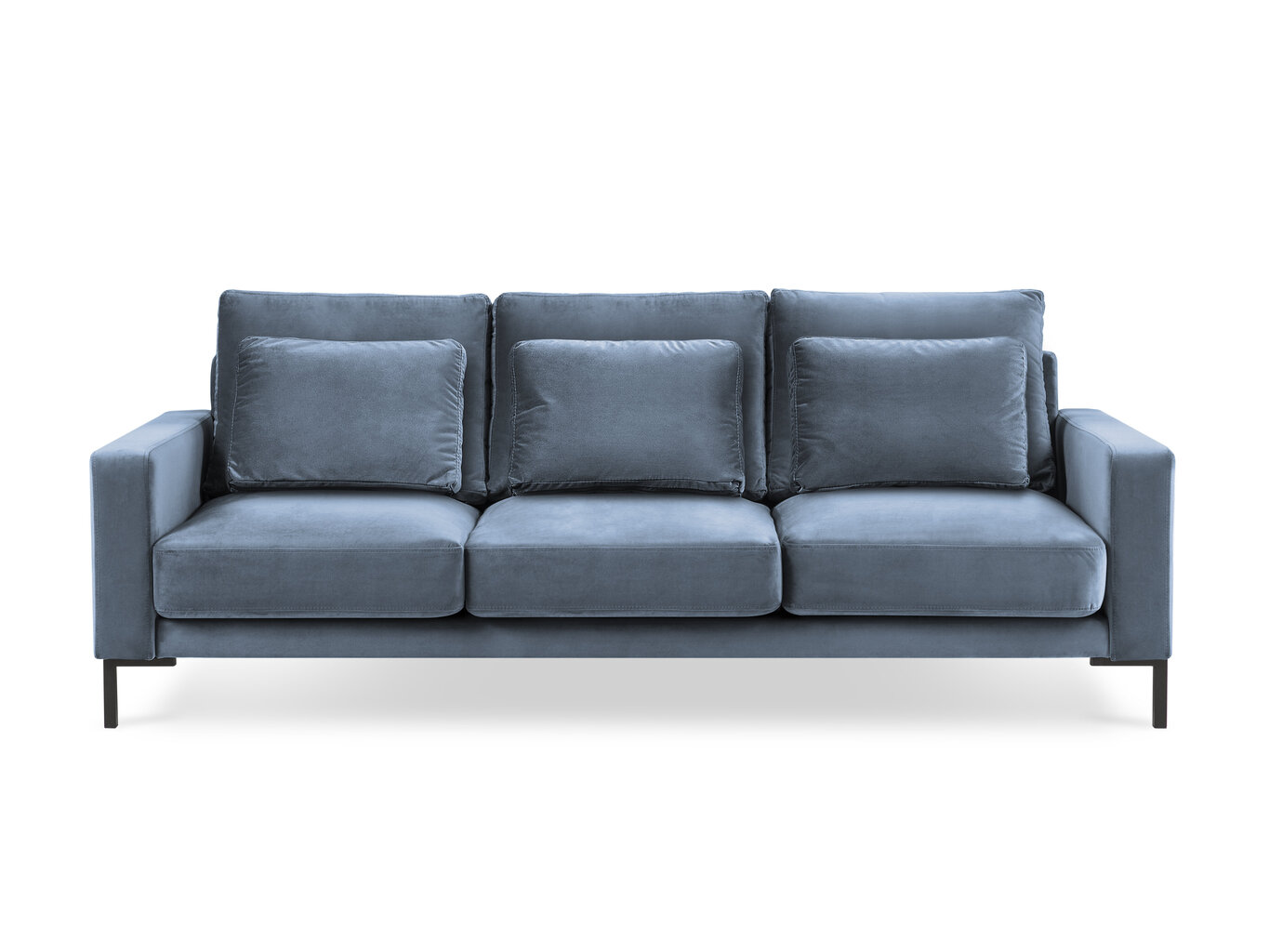 Trivietė aksominė sofa Interieurs86 Seine, šviesiai mėlyna kaina ir informacija | Sofos | pigu.lt