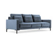 Trivietė aksominė sofa Interieurs86 Seine, šviesiai mėlyna цена и информация | Sofos | pigu.lt