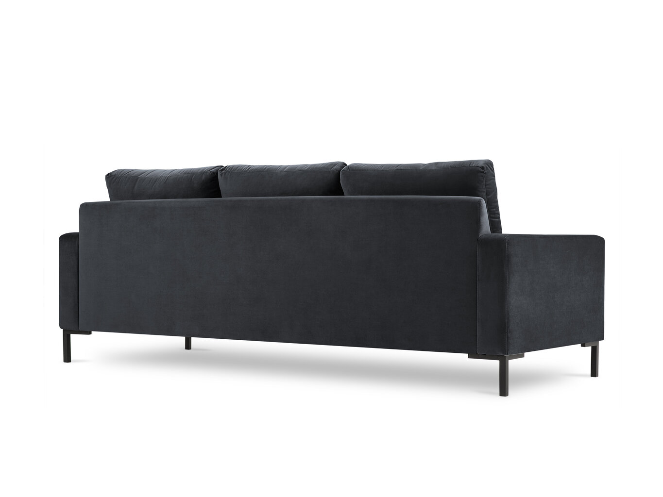 Trivietė aksominė sofa Interieurs86 Seine, tamsiai pilka цена и информация | Sofos | pigu.lt