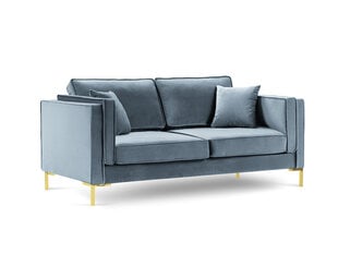 Dvivietė aksominė sofa Milo Casa Giuseppe, šviesiai mėlyna kaina ir informacija | Sofos | pigu.lt