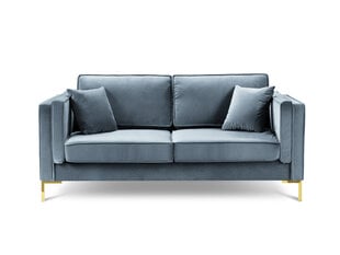Dvivietė aksominė sofa Milo Casa Giuseppe, šviesiai mėlyna kaina ir informacija | Sofos | pigu.lt