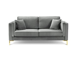 Dvivietė aksominė sofa Milo Casa Giuseppe, šviesiai pilka kaina ir informacija | Sofos | pigu.lt