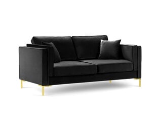 Dvivietė aksominė sofa Milo Casa Giuseppe, juoda kaina ir informacija | Sofos | pigu.lt