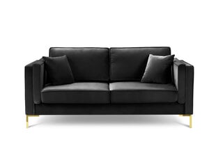 Dvivietė aksominė sofa Milo Casa Giuseppe, juoda kaina ir informacija | Sofos | pigu.lt