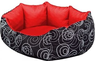 Hobbydog лежак New York, L, Red/Black Circles, 65x55 см цена и информация | Лежаки, домики | pigu.lt