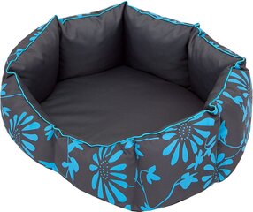 Hobbydog лежак New York, L, Grey/Blue Flowers, 65x55 см цена и информация | Лежаки, домики | pigu.lt