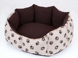 Hobbydog лежак New York, L, Beige Paws, 65x55 см цена и информация | Лежаки, домики | pigu.lt