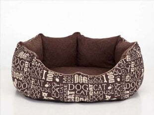 Hobbydog guolis New York, L, Brown Words, 65x55 cm kaina ir informacija | Guoliai, pagalvėlės | pigu.lt