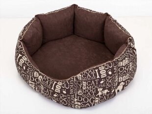 Hobbydog guolis New York, L, Brown Words, 65x55 cm kaina ir informacija | Guoliai, pagalvėlės | pigu.lt
