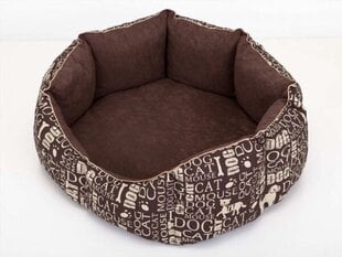 Hobbydog guolis New York, M, Brown Words, 50x40 cm kaina ir informacija | Guoliai, pagalvėlės | pigu.lt
