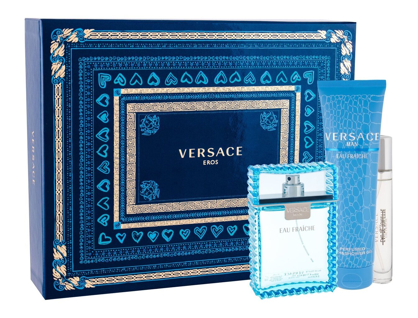 Rinkinys Versace Man Eau Fraiche: EDT vyrams 100 ml + EDT vyrams 10 ml + dušo želė 150 ml цена и информация | Kvepalai vyrams | pigu.lt