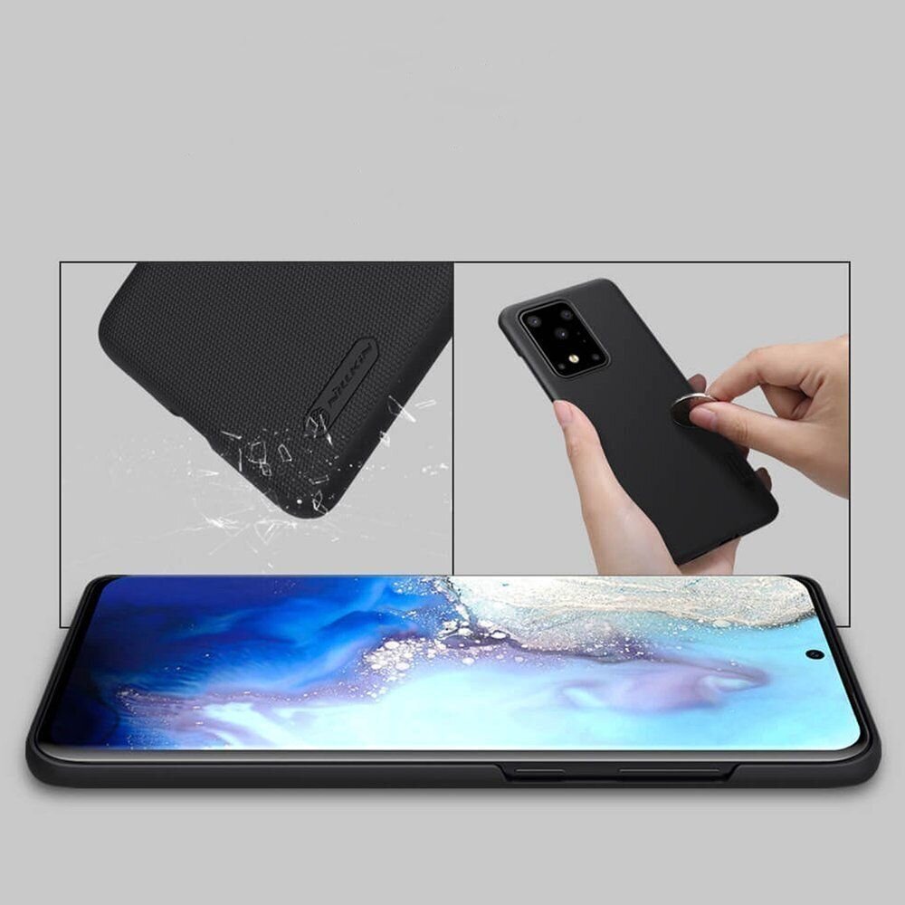 Dėklas telefonui Nillkin Super Frosted Shield skirtas Samsung Galaxy S20 Ultra, juodas kaina ir informacija | Telefono dėklai | pigu.lt