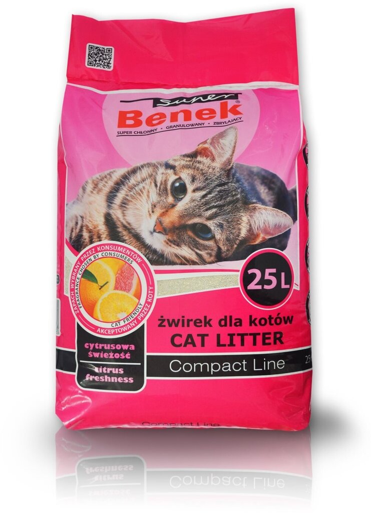 Bentonitinis kraikas Super Benek, 25 l kaina ir informacija | Kraikas katėms | pigu.lt