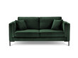 Dvivietė aksominė sofa Milo Casa Luis, tamsiai žalia цена и информация | Sofos | pigu.lt