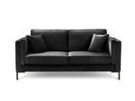 Dvivietė aksominė sofa Milo Casa Luis, juoda