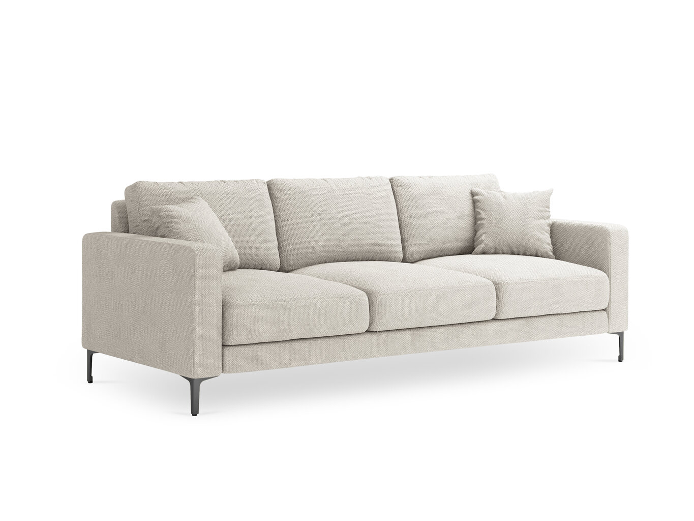 Trivietė sofa Kooko Home Poeme, šviesios smėlio spalvos/juoda kaina ir informacija | Sofos | pigu.lt