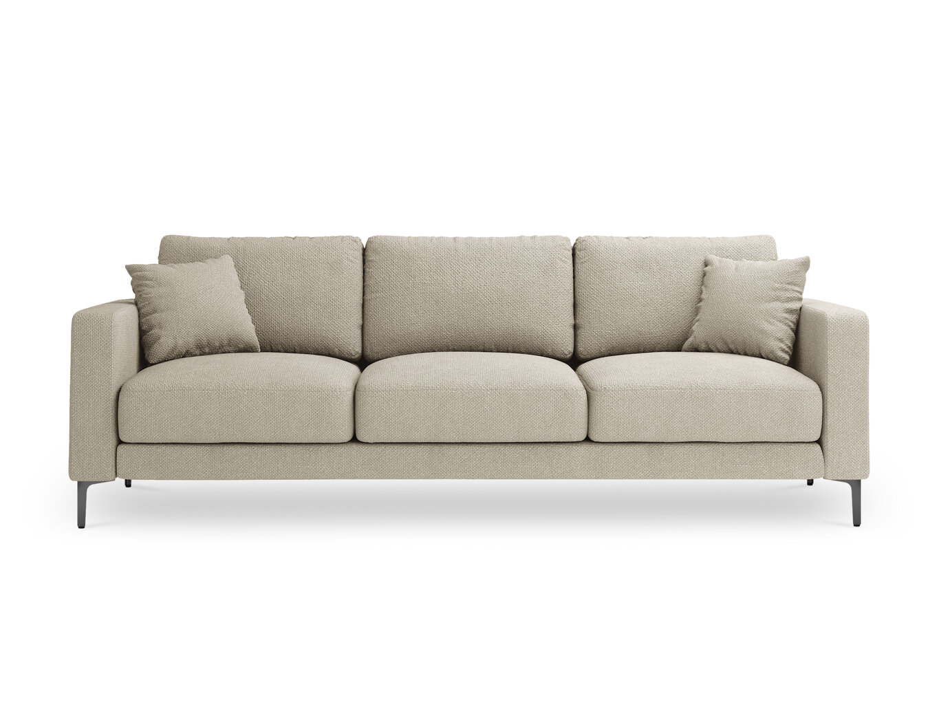 Trivietė sofa Kooko Home Poeme, smėlio spalvos/juoda kaina ir informacija | Sofos | pigu.lt