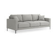 Trivietė sofa Kooko Home Poeme, šviesiai pilka/juoda kaina ir informacija | Sofos | pigu.lt