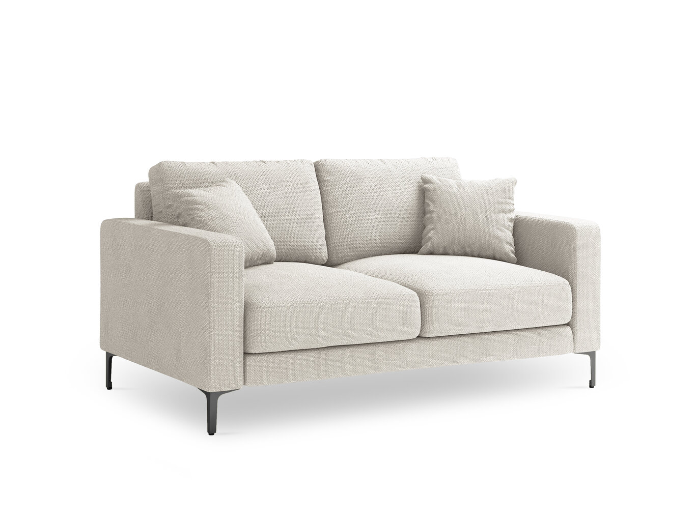 Dvivietė sofa Kooko Home Poeme, šviesios smėlio spalvos/juoda цена и информация | Sofos | pigu.lt