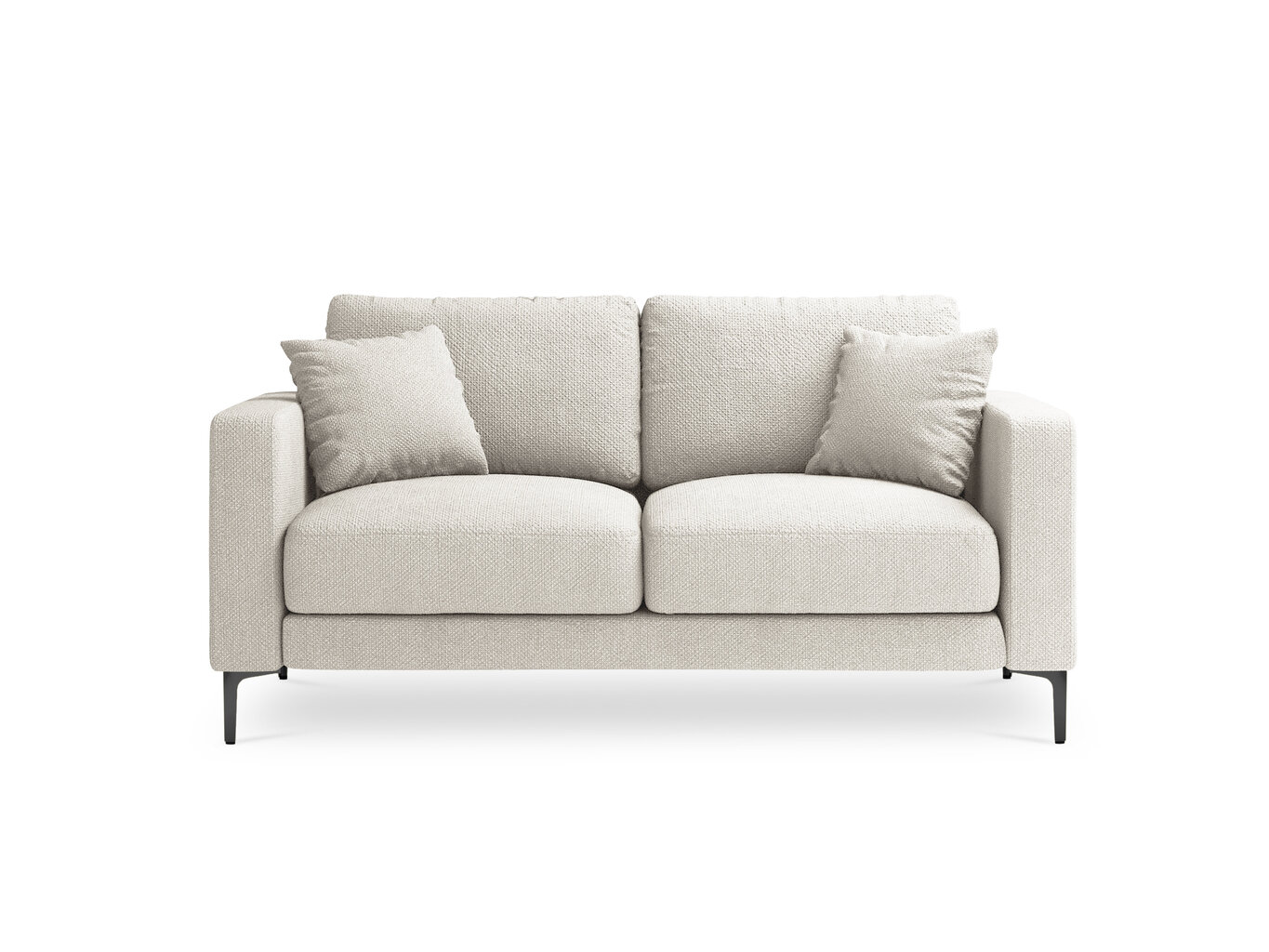 Dvivietė sofa Kooko Home Poeme, šviesios smėlio spalvos/juoda kaina ir informacija | Sofos | pigu.lt