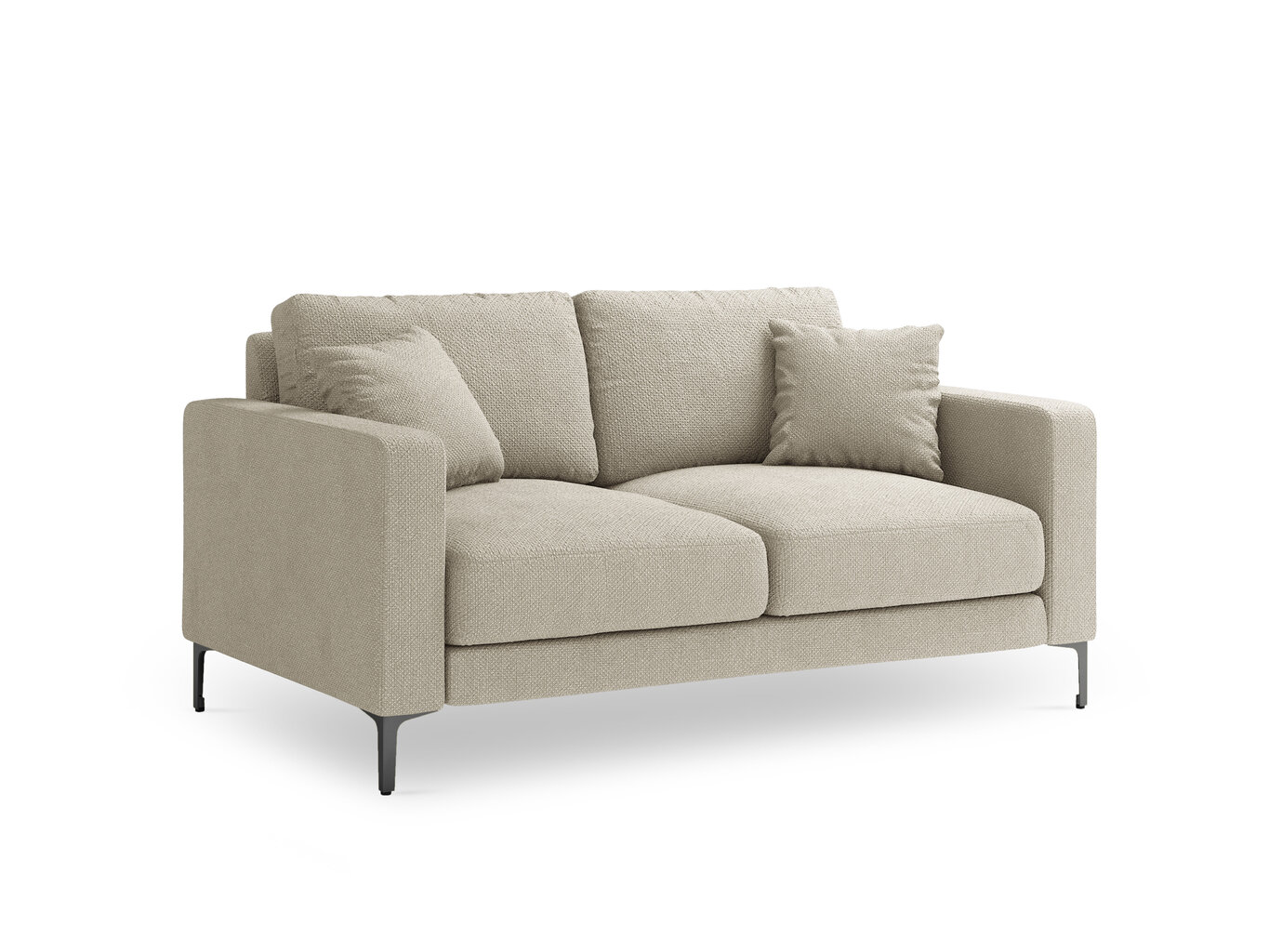 Dvivietė sofa Kooko Home Poeme, smėlio spalvos/juoda цена и информация | Sofos | pigu.lt