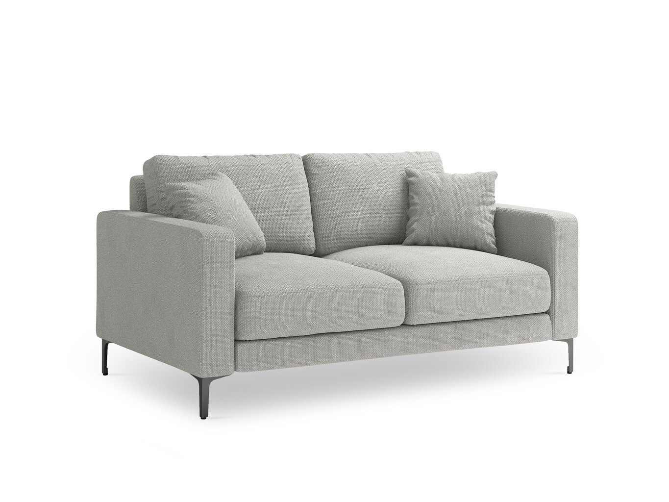 Dvivietė sofa Kooko Home Poeme, šviesiai pilka/juoda kaina ir informacija | Sofos | pigu.lt