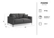 Dvivietė sofa Kooko Home Poeme, šviesiai pilka/juoda kaina ir informacija | Sofos | pigu.lt