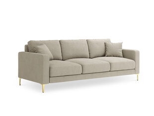 Trivietė sofa Kooko Home Poeme, smėlio spalvos/auksinės spalvos kaina ir informacija | Sofos | pigu.lt