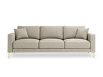 Trivietė sofa Kooko Home Poeme, smėlio spalvos/auksinės spalvos