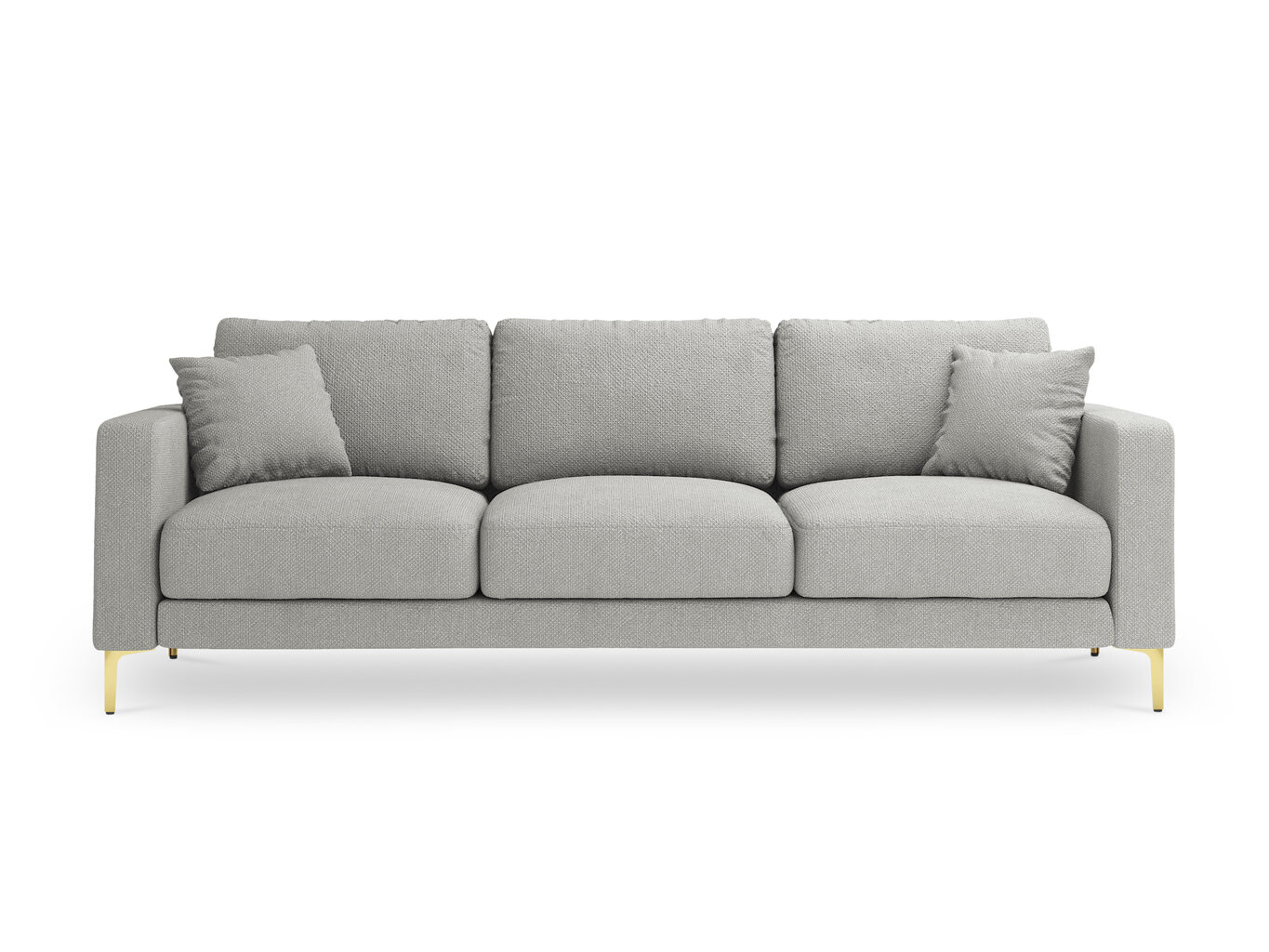 Trivietė sofa Kooko Home Poeme, šviesiai pilka/auksinės spalvos kaina ir informacija | Sofos | pigu.lt