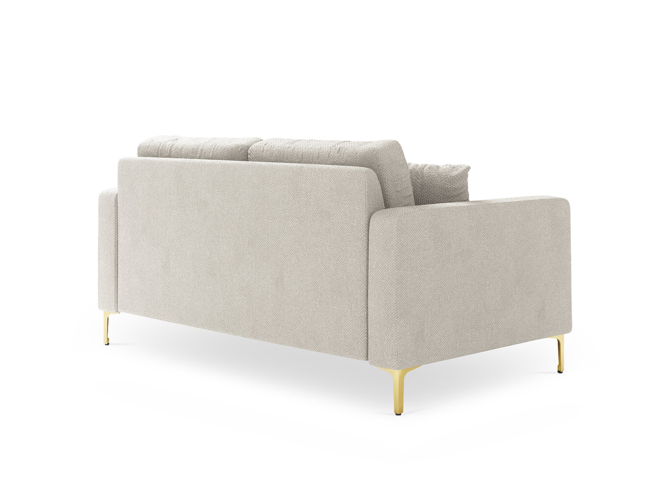 Dvivietė sofa Kooko Home Poeme, šviesios smėlio spalvos/auksinės spalvos kaina ir informacija | Sofos | pigu.lt