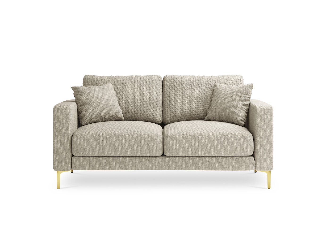 Dvivietė sofa Kooko Home Poeme, smėlio spalvos/auksinės spalvos kaina ir informacija | Sofos | pigu.lt