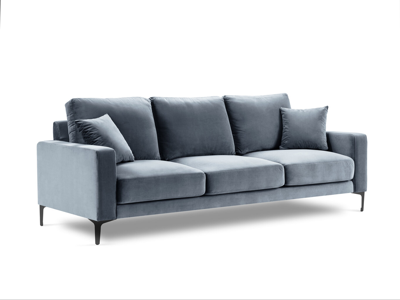 Trivietė aksominė sofa Kooko Home Harmony, šviesiai mėlyna kaina ir informacija | Sofos | pigu.lt