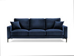 Trivietė aksominė sofa Kooko Home Harmony, mėlyna