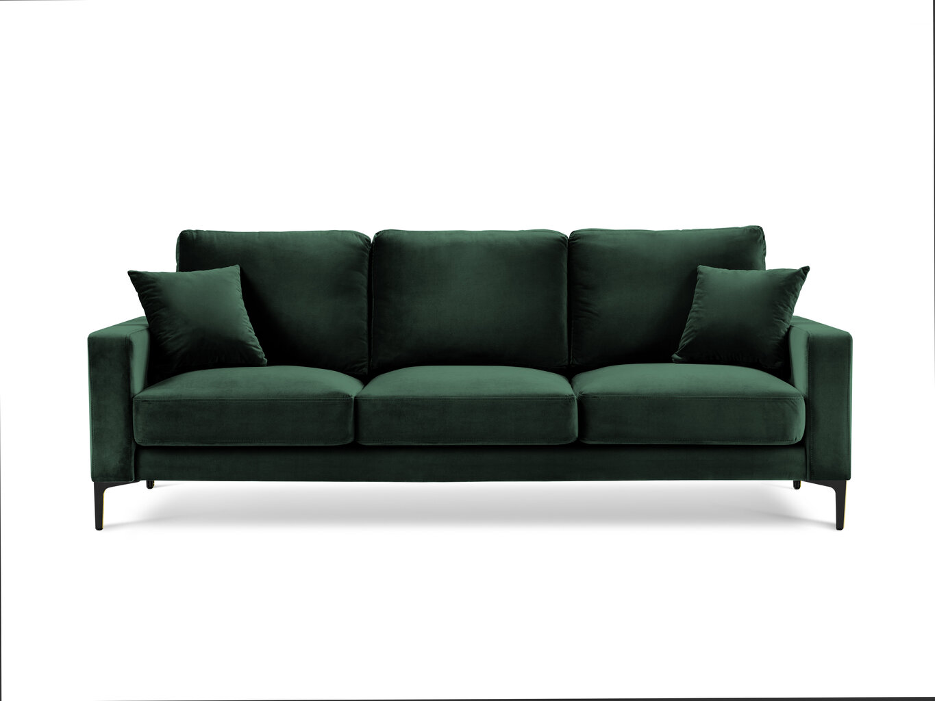 Trivietė aksominė sofa Kooko Home Harmony, tamsiai žalia kaina ir informacija | Sofos | pigu.lt
