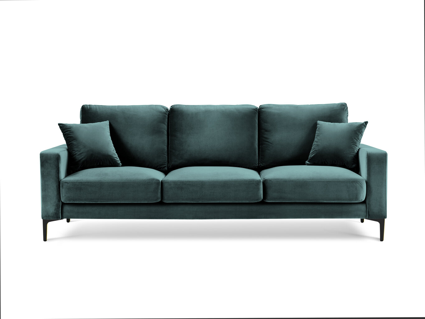 Trivietė aksominė sofa Kooko Home Harmony, žalia цена и информация | Sofos | pigu.lt