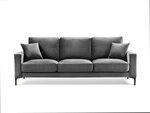 Trivietė aksominė sofa Kooko Home Harmony, pilka