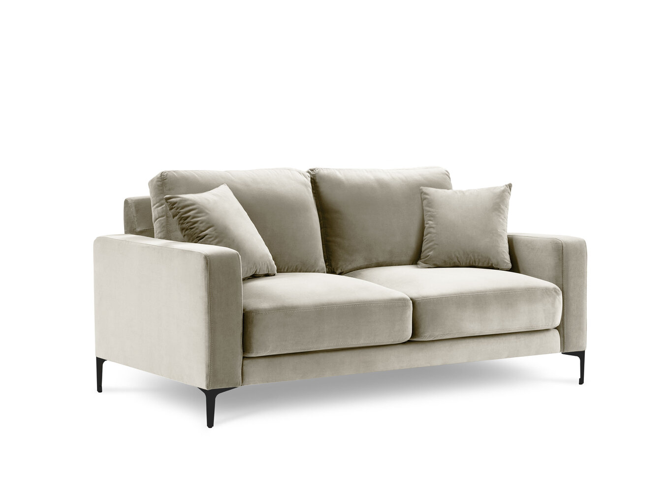 Dvivietė aksominė sofa Kooko Home Harmony, smėlio spalvos kaina ir informacija | Sofos | pigu.lt