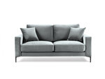 Dvivietė aksominė sofa Kooko Home Harmony, šviesiai pilka