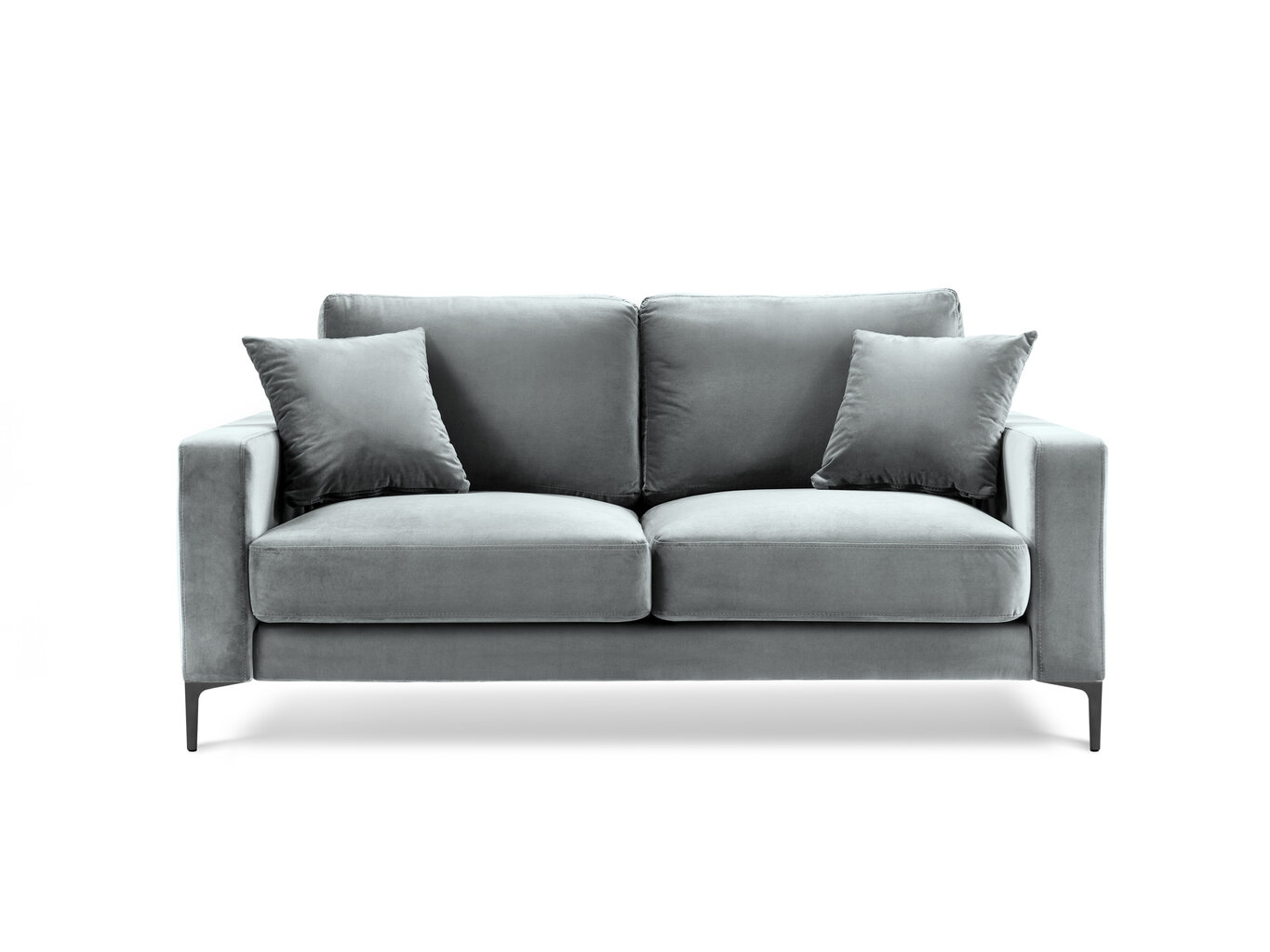 Dvivietė aksominė sofa Kooko Home Harmony, šviesiai pilka kaina ir informacija | Sofos | pigu.lt