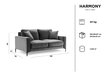 Dvivietė aksominė sofa Kooko Home Harmony, pilka kaina ir informacija | Sofos | pigu.lt