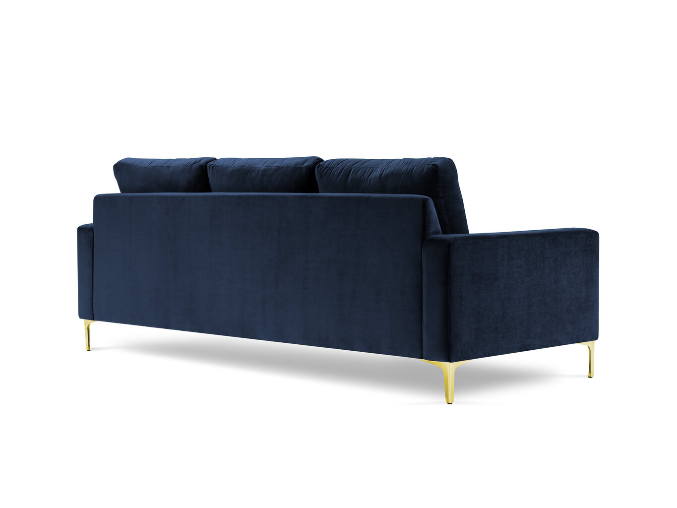 Trivietė aksominė sofa Kooko Home Poeme, mėlyna kaina ir informacija | Sofos | pigu.lt