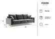 Trivietė aksominė sofa Kooko Home Poeme, šviesiai pilka цена и информация | Sofos | pigu.lt