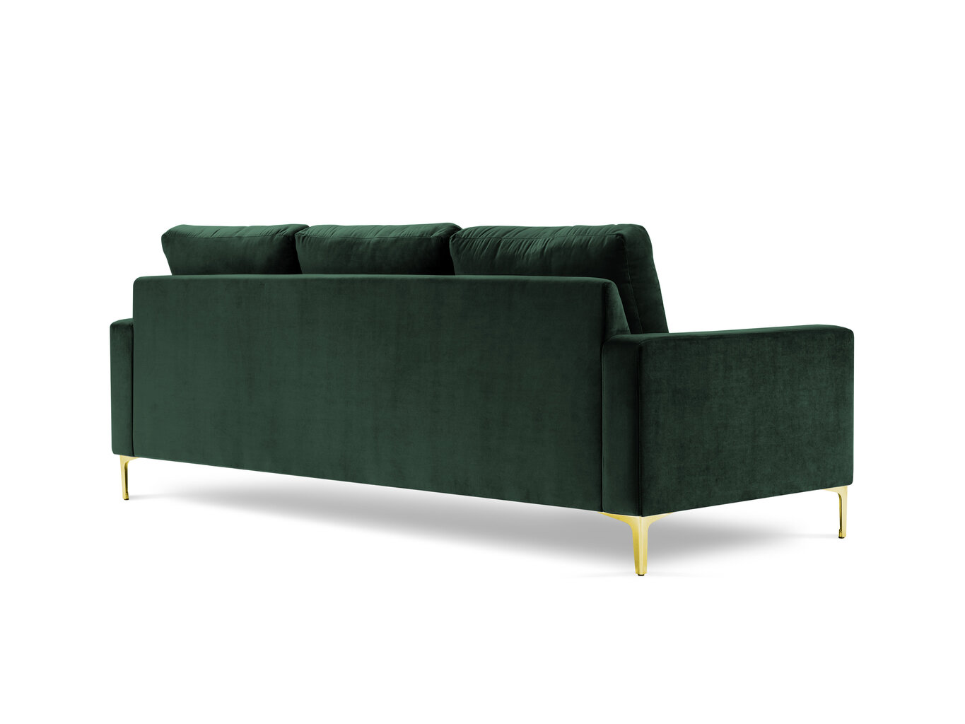 Trivietė aksominė sofa Kooko Home Poeme, tamsiai žalia kaina ir informacija | Sofos | pigu.lt