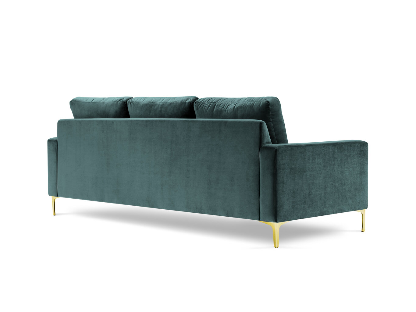 Trivietė aksominė sofa Kooko Home Poeme, žalia kaina ir informacija | Sofos | pigu.lt