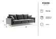 Trivietė aksominė sofa Kooko Home Poeme, pilka цена и информация | Sofos | pigu.lt