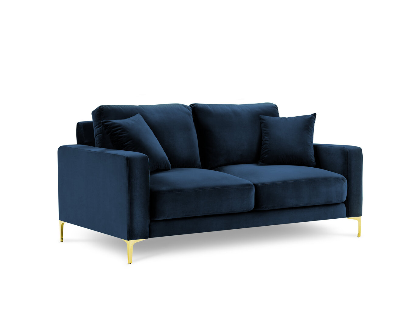 Dvivietė aksominė sofa Kooko Home Poeme, mėlyna kaina ir informacija | Sofos | pigu.lt