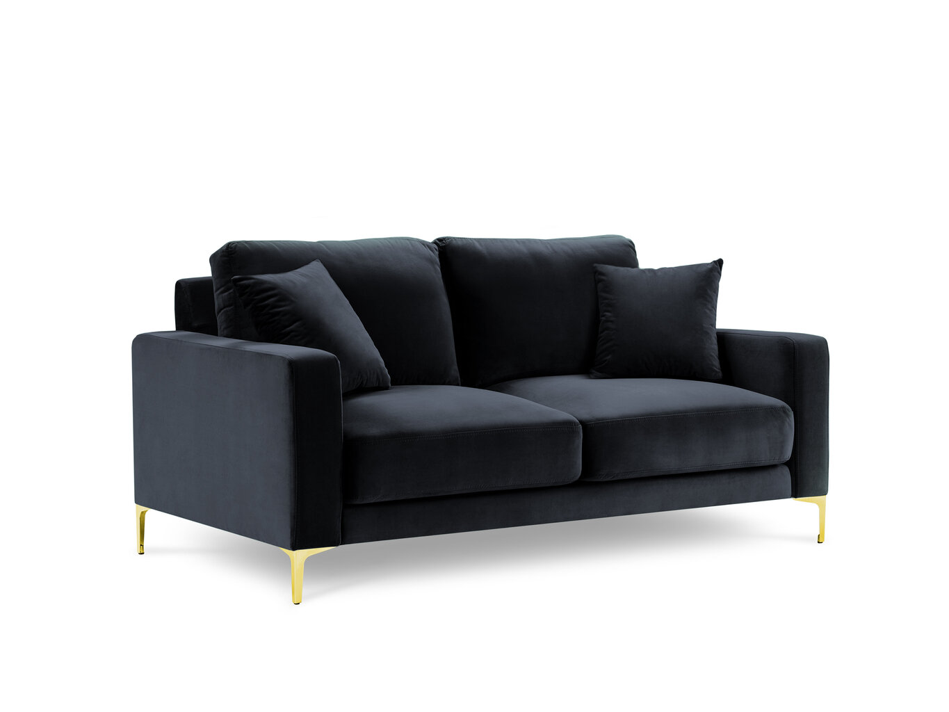 Dvivietė aksominė sofa Kooko Home Poeme, tamsiai mėlyna kaina ir informacija | Sofos | pigu.lt