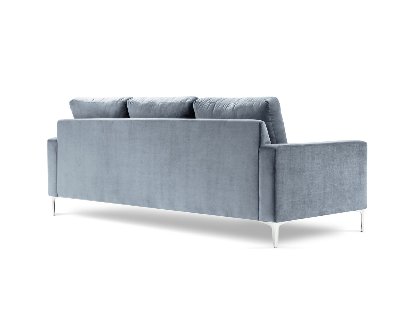 Trivietė aksominė sofa Kooko Home Lyrique, šviesiai mėlyna цена и информация | Sofos | pigu.lt