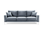 Trivietė aksominė sofa Kooko Home Lyrique, šviesiai mėlyna